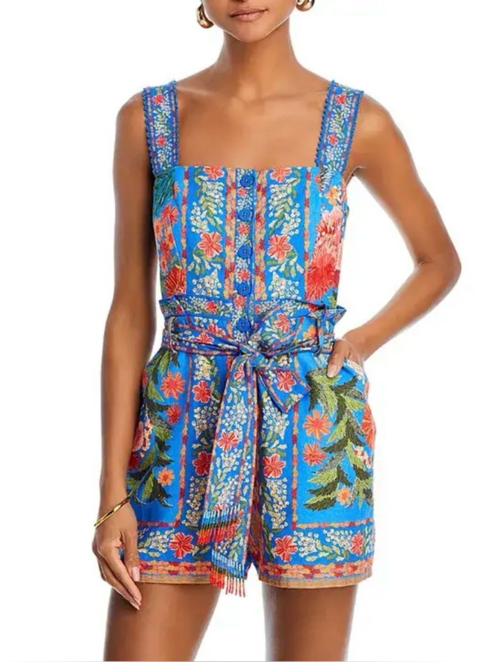 Farm Rio Stitched Garden Romper size XS